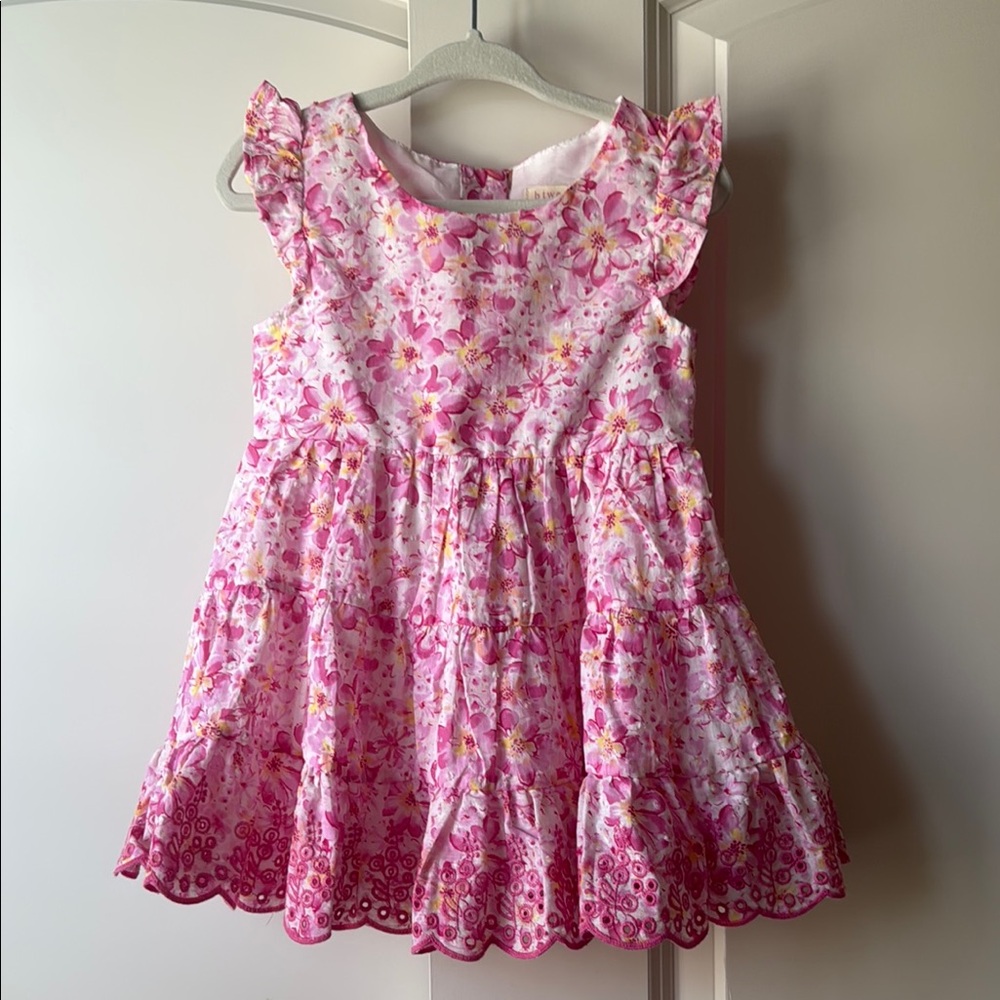 Floral Pink and White Ruffle Dress New without Tags 18m
